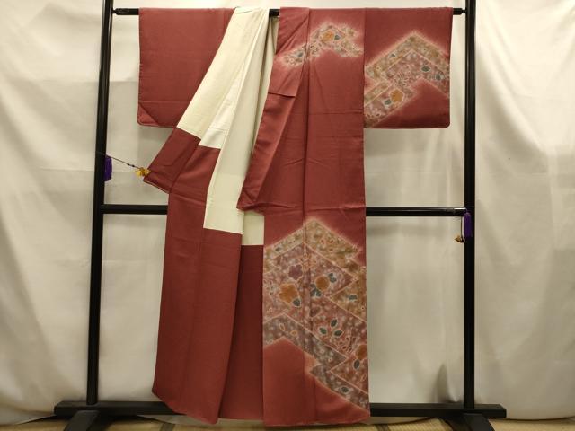 平和屋着物■訪問着　松皮菱花文　暈し染め　金彩　正絹　逸品　AABK5989sx