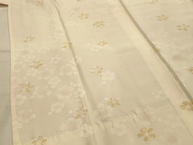 平和屋着物■長襦袢　無双仕立て　舞桜文　半衿刺繍　正絹　逸品　AABK5994sx