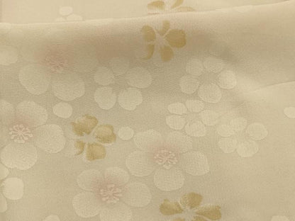 平和屋着物■長襦袢　無双仕立て　舞桜文　半衿刺繍　正絹　逸品　AABK5994sx