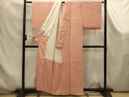 平和屋着物■上質な色無地　風景地紋　赤香色　正絹　逸品　AABK5995sx
