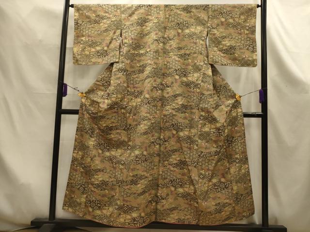 平和屋着物■江戸小紋　吉祥草花文　正絹　逸品　AABK5996sx