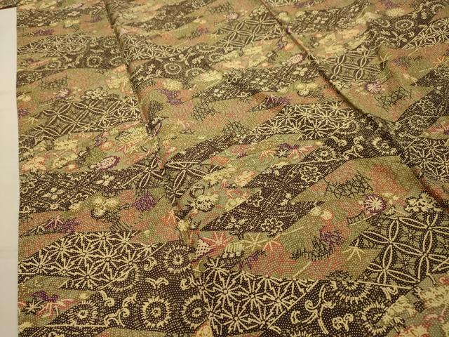 平和屋着物■江戸小紋　吉祥草花文　正絹　逸品　AABK5996sx