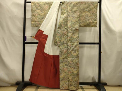 平和屋着物■本場大島紬　7マルキ　風景文　正絹　逸品　AABK5997sx
