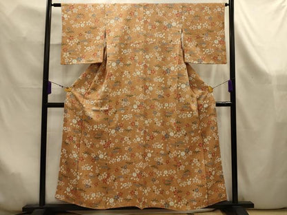 平和屋着物■上質な小紋　舞花文　正絹　逸品　AABK6000sx