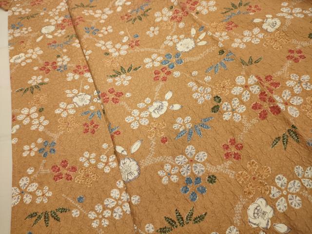 平和屋着物■上質な小紋　舞花文　正絹　逸品　AABK6000sx