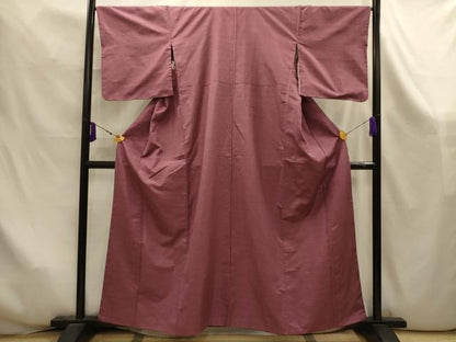 平和屋着物■上質な紬　蘇芳香色　正絹　逸品　AABK6001sx