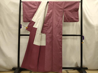 平和屋着物■上質な紬　蘇芳香色　正絹　逸品　AABK6001sx