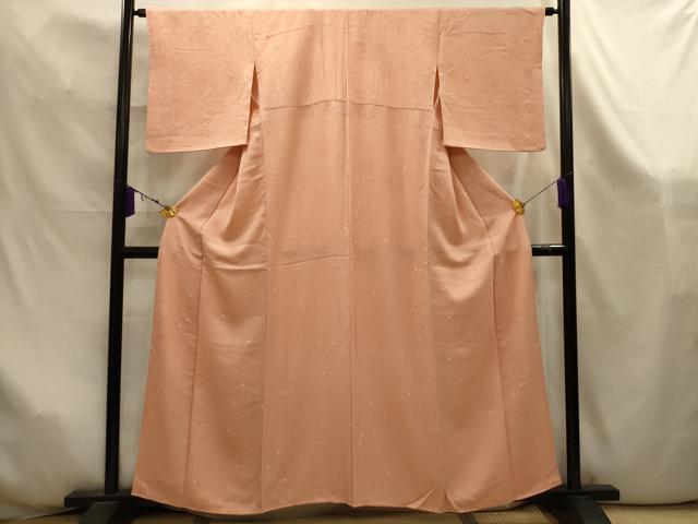 平和屋着物■上質な小紋　絞り　赤香色　正絹　逸品　AABK6003sx