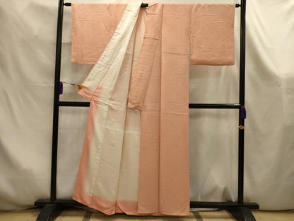 平和屋着物■上質な小紋　絞り　赤香色　正絹　逸品　AABK6003sx