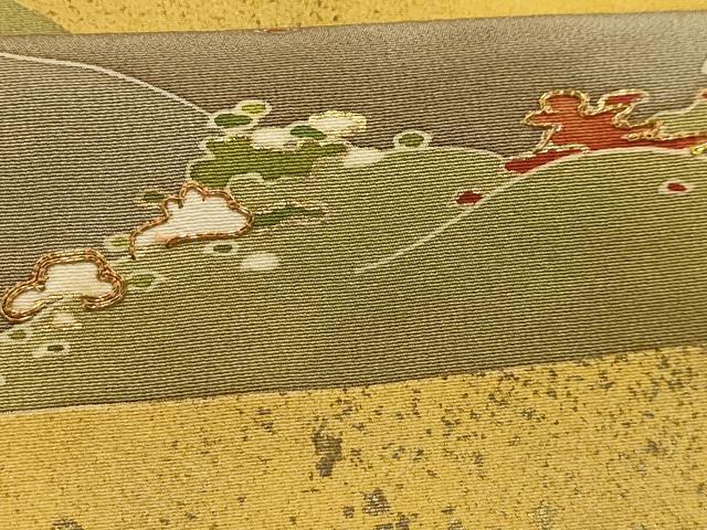 平和屋着物■色留訪問着　駒刺繍　エ霞風景文　金彩　正絹　逸品　AABK6012sx