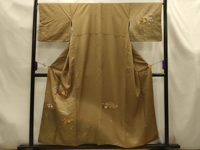 平和屋着物■訪問着　駒刺繍　地紙重ね花文　暈し染め　金銀彩　正絹　逸品　AABK6013sx