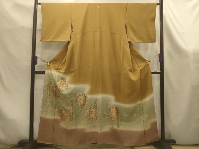 平和屋着物■豪華色留袖　作家物　刺し子刺繍　宝相華　暈し染め　金銀彩　正絹　逸品　AABK6014sx