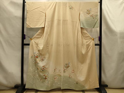 平和屋着物■訪問着　松皮菱花文　暈し染め　金銀彩　正絹　逸品　AABK6017sx