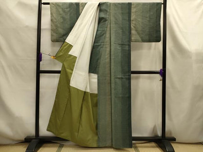 平和屋着物■上質な紬　間道　正絹　逸品　AABK6018sx