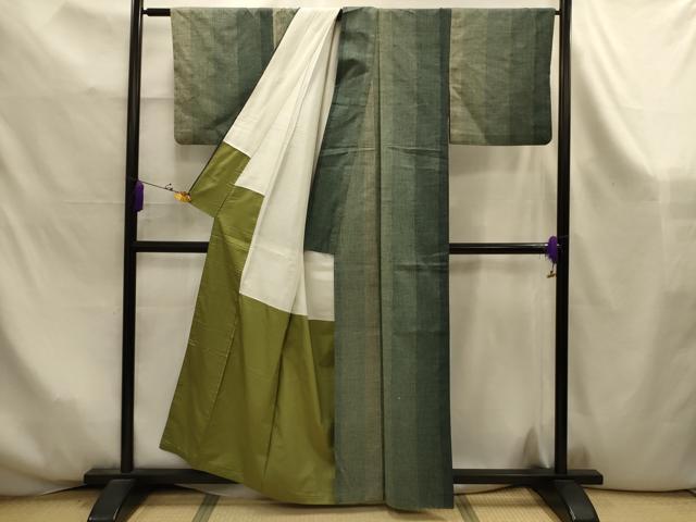 平和屋着物■上質な紬　間道　正絹　逸品　AABK6018sx