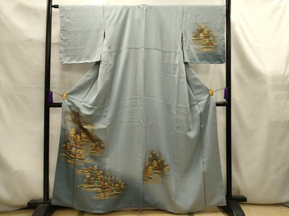 平和屋着物■訪問着　風景文　暈し染め　金銀彩　正絹　逸品　AABK6020sx