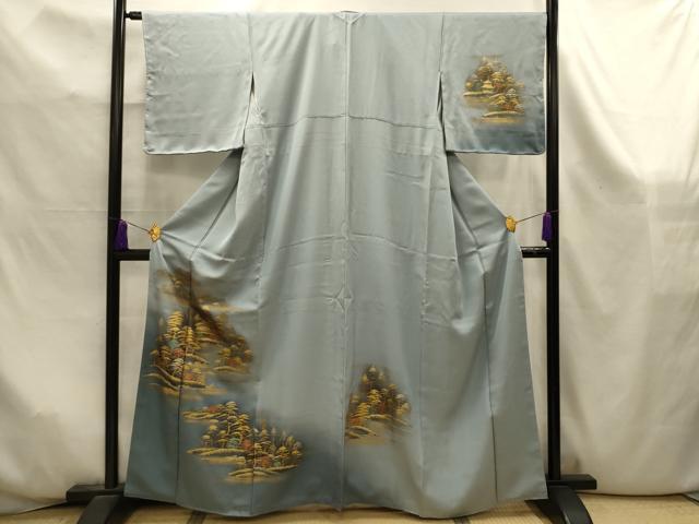 平和屋着物■訪問着　風景文　暈し染め　金銀彩　正絹　逸品　AABK6020sx