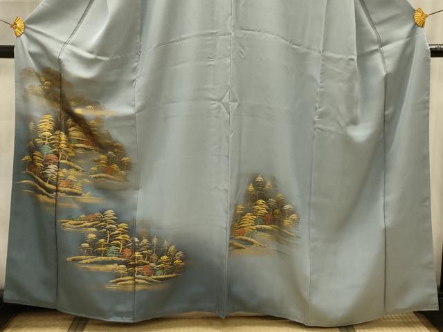 平和屋着物■訪問着　風景文　暈し染め　金銀彩　正絹　逸品　AABK6020sx