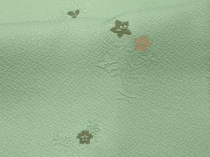 平和屋着物■上質な小紋　地紋起こし　草花文　金糸　正絹　逸品　AABK6021sx