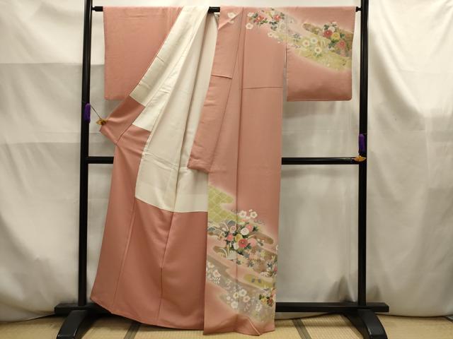 平和屋着物■訪問着　霞花文　暈し染め　金彩　正絹　逸品　AABK6024sx