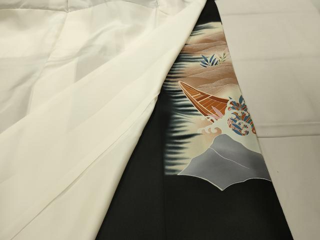 平和屋着物■豪華黒留袖　流水鴛鴦文　暈し染め　金彩　正絹　逸品　AABK6025sx