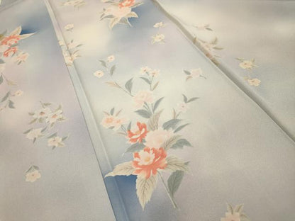平和屋着物■上質な小紋　草花文　暈し染め　正絹　逸品　AABK6029sx