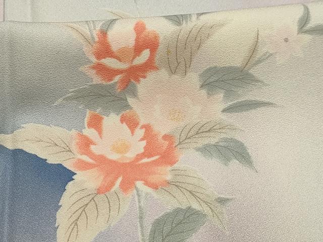 平和屋着物■上質な小紋　草花文　暈し染め　正絹　逸品　AABK6029sx
