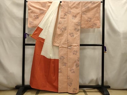 平和屋着物■上質な紬　七宝花丸文　正絹　逸品　AABK6031sx
