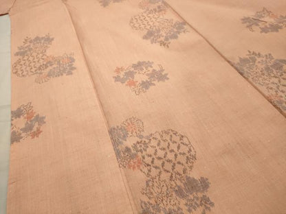 平和屋着物■上質な紬　七宝花丸文　正絹　逸品　AABK6031sx