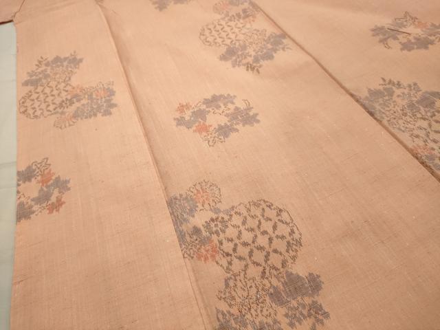 平和屋着物■上質な紬　七宝花丸文　正絹　逸品　AABK6031sx