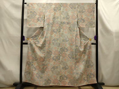 平和屋着物■上質な小紋　吉祥花文　正絹　逸品　AABK6032sx
