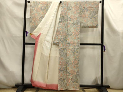 平和屋着物■上質な小紋　吉祥花文　正絹　逸品　AABK6032sx