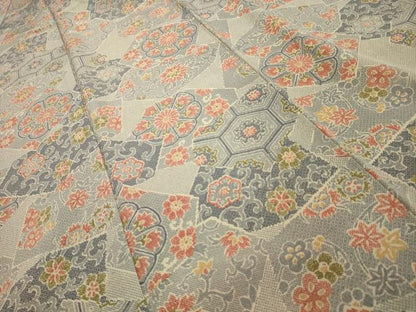 平和屋着物■上質な小紋　吉祥花文　正絹　逸品　AABK6032sx