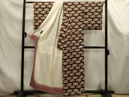 平和屋着物■上質な小紋　草花文　金彩　やまと誂製　正絹　逸品　AABK6034sx