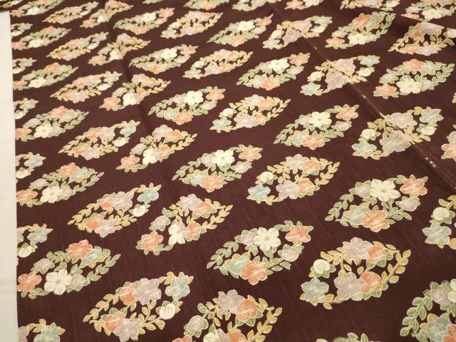 平和屋着物■上質な小紋　草花文　金彩　やまと誂製　正絹　逸品　AABK6034sx