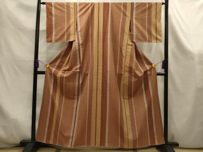 平和屋着物■上質な紬　よろけ縞　正絹　逸品　AABK6038sx