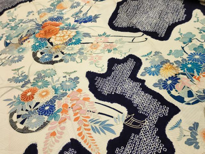 平和屋着物■豪華振袖　絞り　駒刺繍　花車文　金彩　正絹　逸品　AABK6041sx
