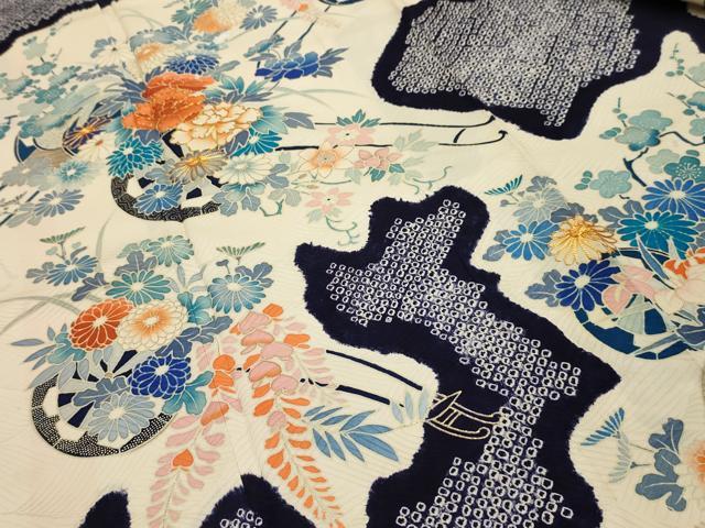 平和屋着物■豪華振袖　絞り　駒刺繍　花車文　金彩　正絹　逸品　AABK6041sx