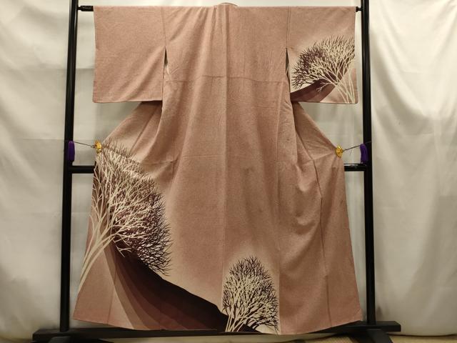平和屋着物■訪問着　樹林文　暈し染め　正絹　逸品　AABK6050sx
