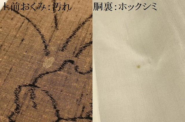 平和屋着物■上質な紬　草花文　正絹　逸品　AABK6051sx