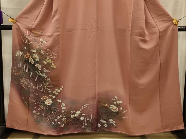 平和屋着物■訪問着　草花文　暈し染め　正絹　逸品　AABK6052sx