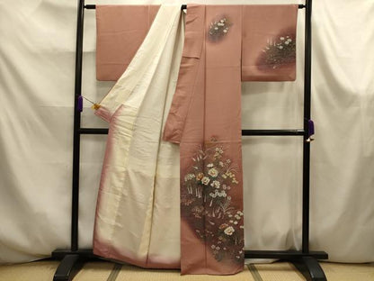 平和屋着物■訪問着　草花文　暈し染め　正絹　逸品　AABK6052sx