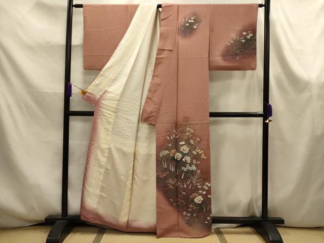 平和屋着物■訪問着　草花文　暈し染め　正絹　逸品　AABK6052sx