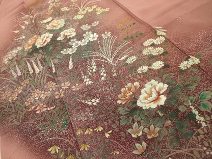 平和屋着物■訪問着　草花文　暈し染め　正絹　逸品　AABK6052sx