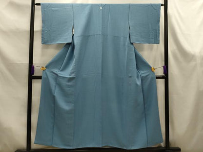 平和屋着物■上質な色無地　紋意匠　藍鼠色　正絹　逸品　AABK6053sx