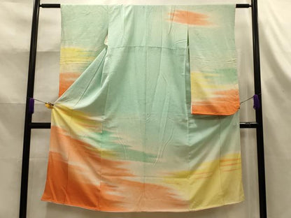 平和屋着物■小振袖　二尺袖　霞文　暈し染め　正絹　逸品　AABK6054sx