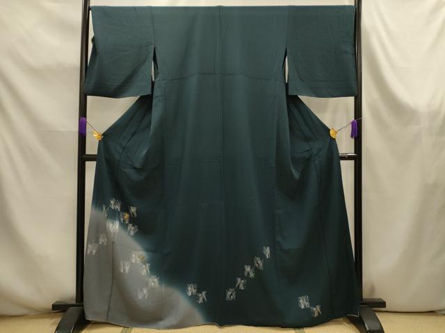 平和屋着物■訪問着　草花文　暈し染め　金彩　胴抜き仕立て　正絹　逸品　AABK6057sx