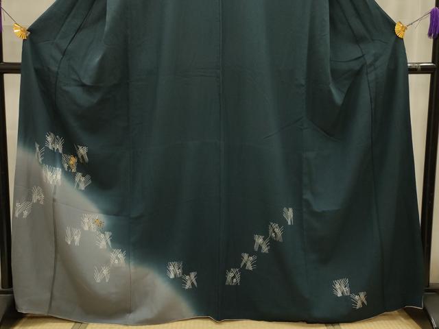 平和屋着物■訪問着　草花文　暈し染め　金彩　胴抜き仕立て　正絹　逸品　AABK6057sx