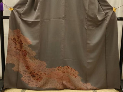 平和屋着物■訪問着　雲取り吉祥花文　金彩　正絹　逸品　AABK6059sx