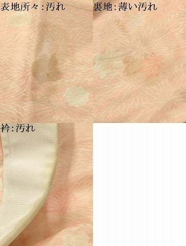 平和屋着物■長襦袢　無双仕立て　草花文　正絹　逸品　AABK6060sx